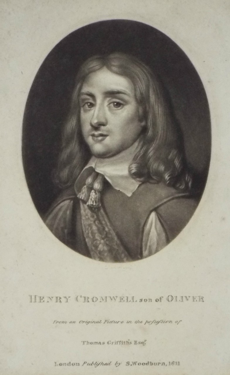 Mezzotint - Henry Cromwell son of Oliver From an original Picture in the possession of Thomas Griffiths Esqr.